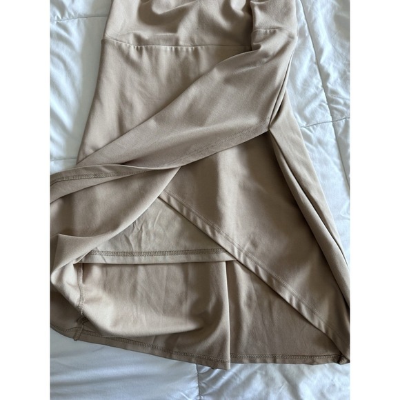 LENA NYC Assymetric Dress Size Large Beige Lined Elegant Night Out EUC - Picture 10 of 12